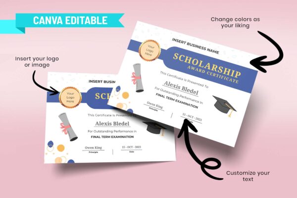 Scholarship Award Certificate Template Feature Images 6 School award certificate - image 7