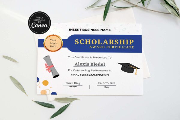 Scholarship Award Certificate Template Feature Images 8 School award certificate - image 9