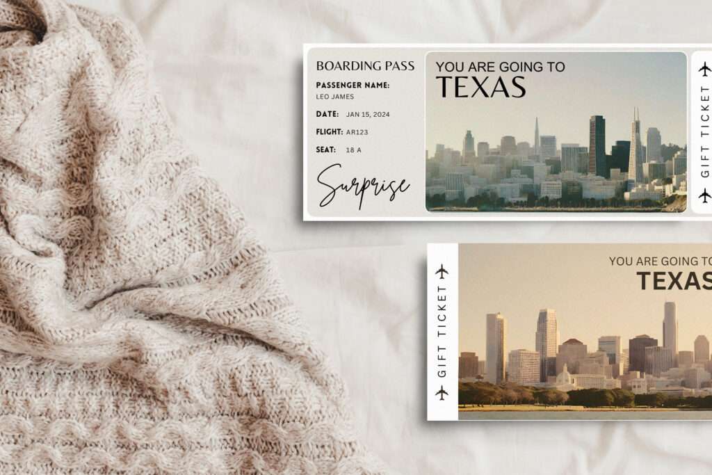Texas USA Trip Surprise Gift Ticket Texas USA Trip Surprise Gift Ticket