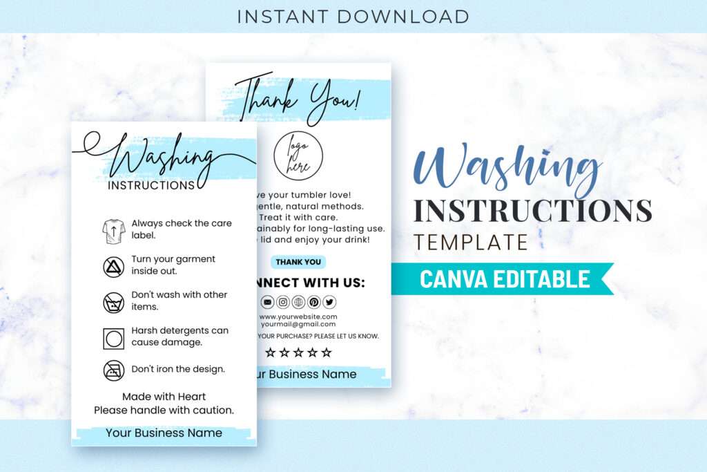 Washing Instructions Template Washing Instructions Template