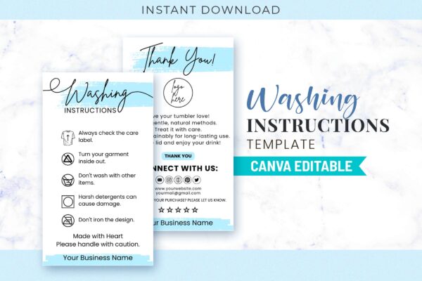 Washing Instructions Card Template Feature Images 1 Washing instructions template - image 2