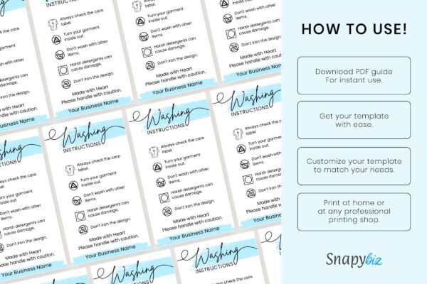 Washing Instructions Card Template Feature Images 10 Washing instructions template - image 11