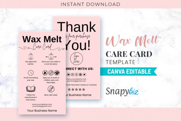 Wax Melt Care Card Template Feature Images 1 Wax melt care card template - image 2