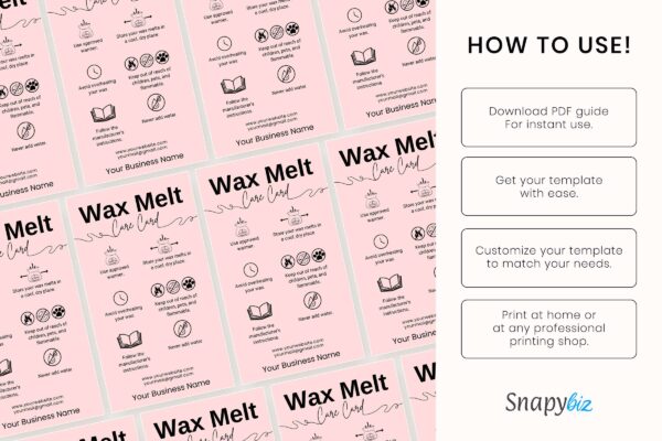 Wax Melt Care Card Template Feature Images 10 Wax melt care card template - image 11