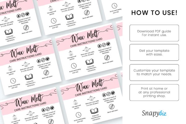 Wax Melt Care Instructions Card Template Feature Images 10 Wax melt care instructions card - image 11
