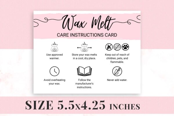 Wax Melt Care Instructions Card Template Feature Images 2 Wax melt care instructions card - image 3
