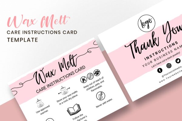 Wax Melt Care Instructions Card Template Feature Images 3 Wax melt care instructions card - image 4