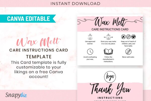 Wax Melt Care Instructions Card Template Feature Images 4 Wax melt care instructions card - image 5