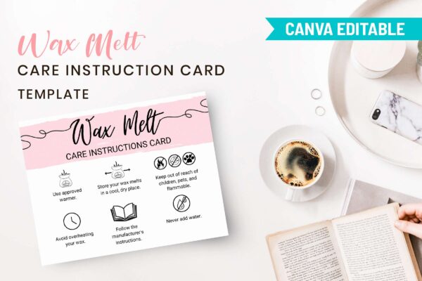 Wax Melt Care Instructions Card Template Feature Images 9 Wax melt care instructions card - image 10