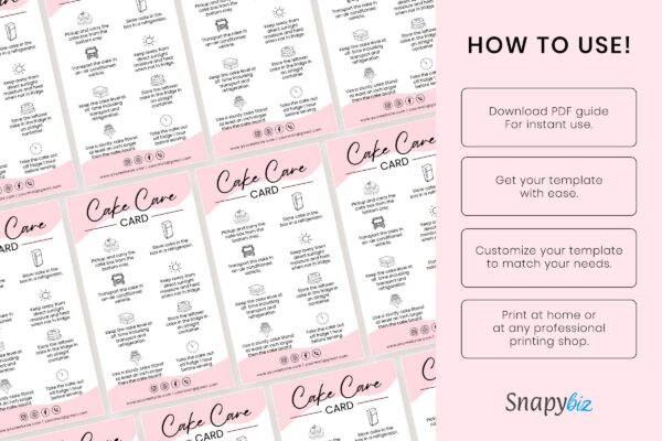 Cake Care Card Template Editable Feature Images 4 Cake care card template - image 5