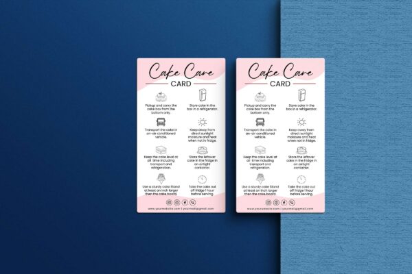 Cake Care Card Template Editable Feature Images 6 Cake care card template - image 7
