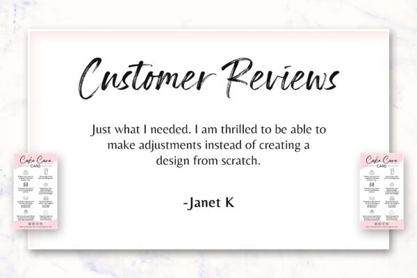 Cake Care Card Template Editable Feature Images 7 Cake care card template - image 8
