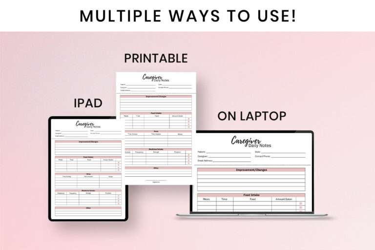 Printable Caregiver Forms PDF | SnapyBiz