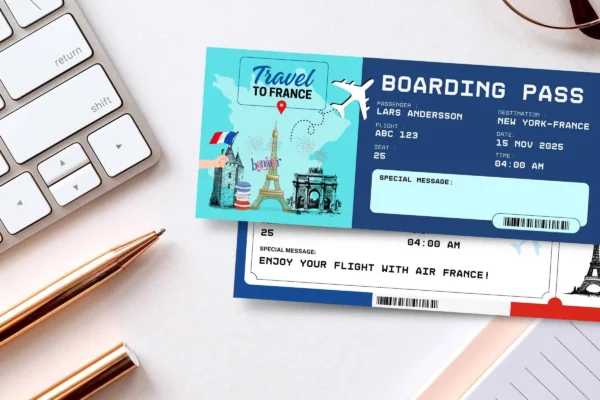 France Boarding Pass Template Feature Images 1 France trip surprise gift ticket canva editable template - image 10