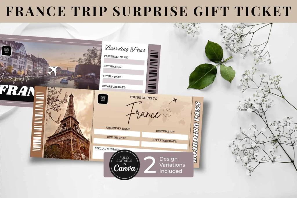 France Trip Surprise Gift Ticket