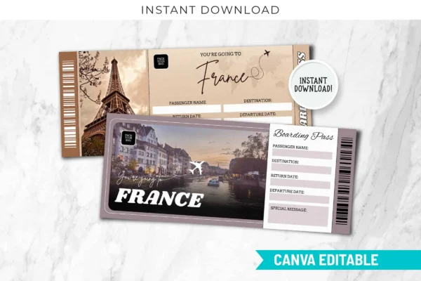 France Trip Surprise Gift Ticket Bp 168 Feature Images 1 France trip surprise gift ticket customizable canva template - image 2