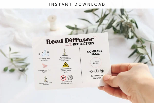 Car Reed Diffuser Care Instructions Template Feature Images 5 Car diffuser care card template for small business