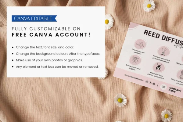 Car Reed Diffuser Care Instructions Template Feature Images 6 Car diffuser care card template for small business