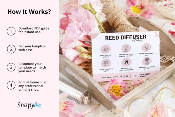 Car Reed Diffuser Care Instructions Template Feature Images 7 Car diffuser care card template for small business