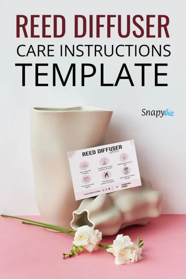 Car Reed Diffuser Care Instructions Template Feature Images Pinterest Car diffuser care card template for small business - image 11