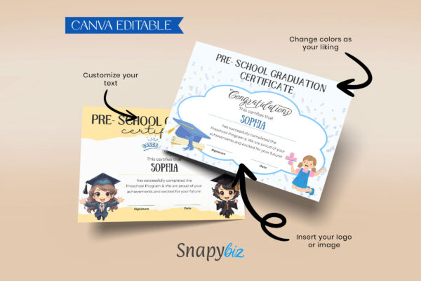 Certificate Of Graduation Template Feature Image 1 Editable graduation certificate canva template