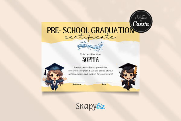 Certificate Of Graduation Template Feature Image 2 Editable graduation certificate canva template