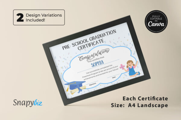 Certificate Of Graduation Template Feature Image 5 Editable graduation certificate canva template