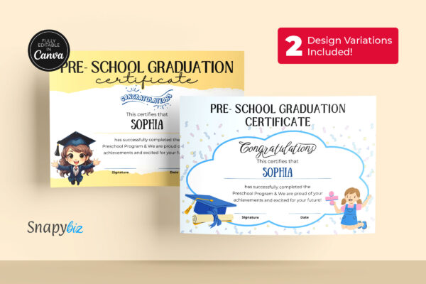 Certificate Of Graduation Template Feature Image 6 Editable graduation certificate canva template