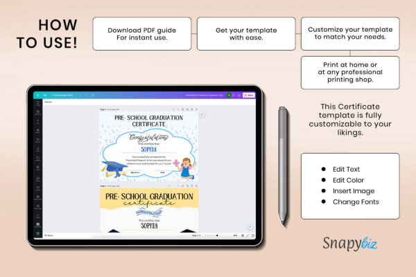 Certificate Of Graduation Template Feature Image 9 Editable graduation certificate canva template