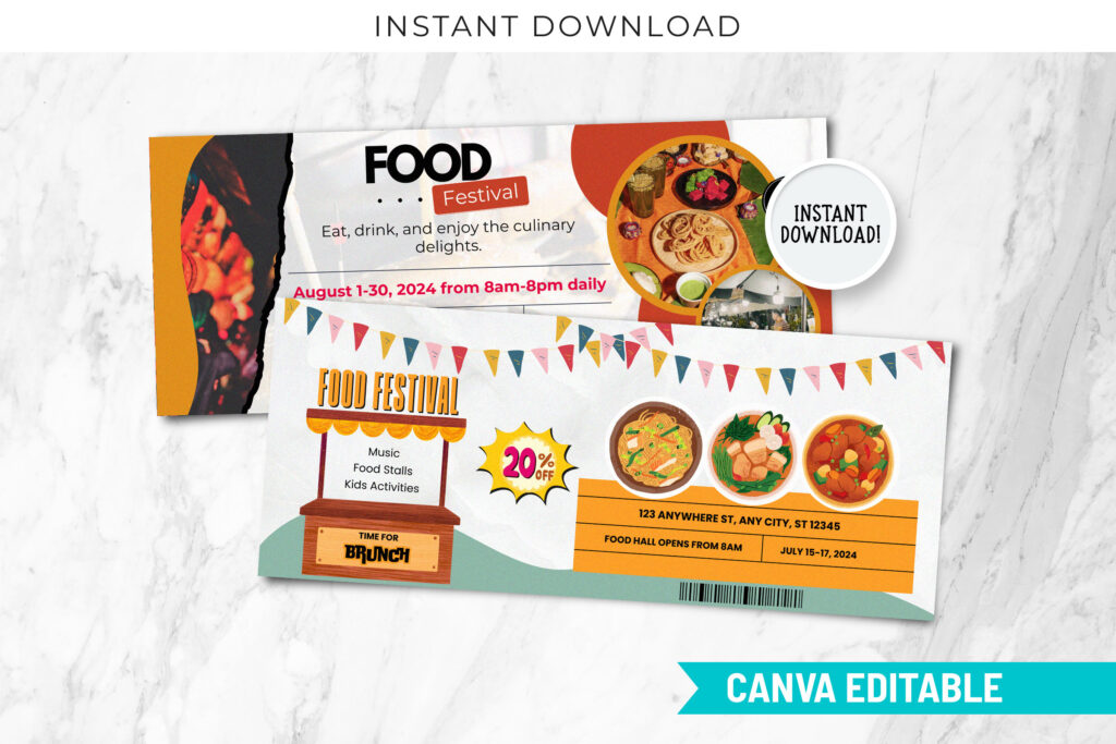 Event Ticket Printable Canva Template