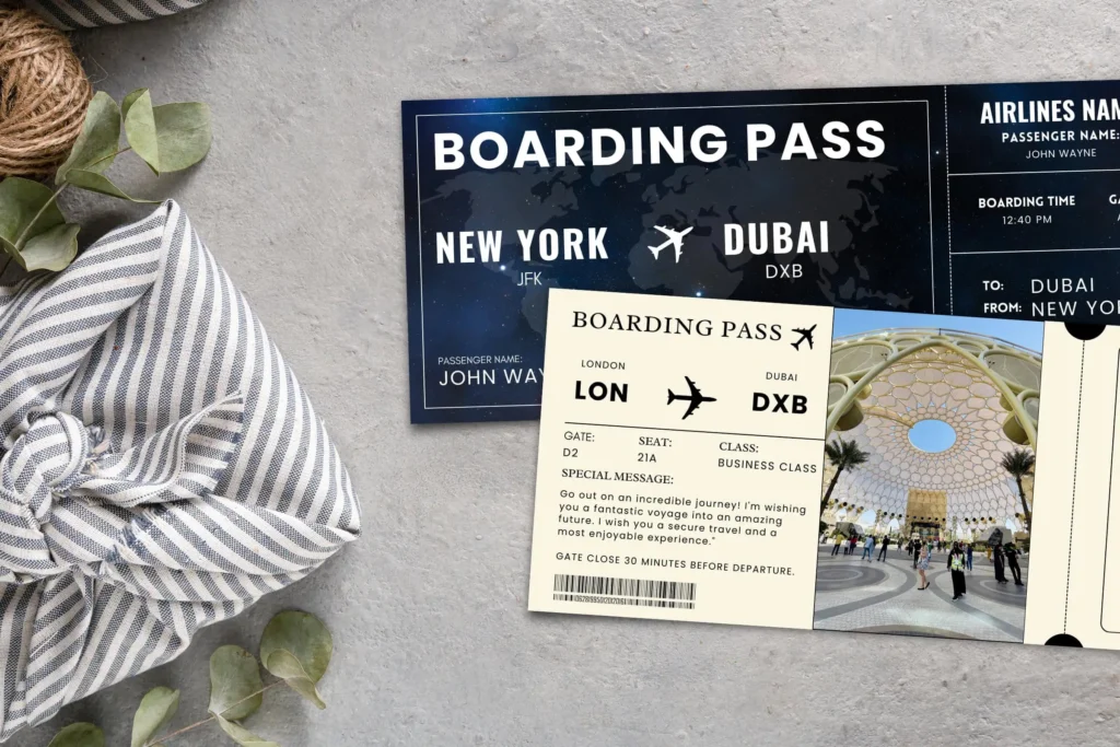 Canva Editable Dubai Boarding Pass Template