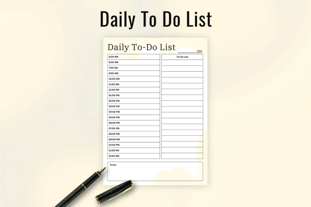 Free Daily To Do List Printable Template PDF