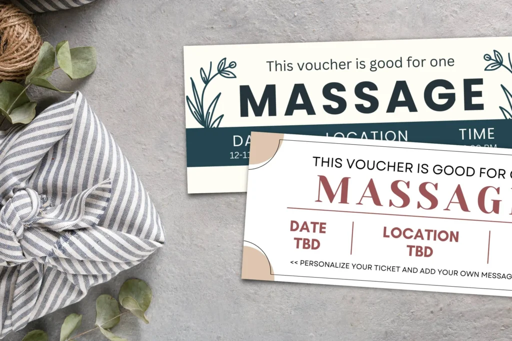 Editable Massage Gift Certificate Canva Template