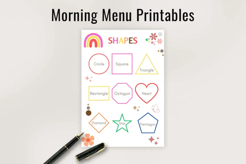 Free Homeschool Morning Menu Printable Canva Templates