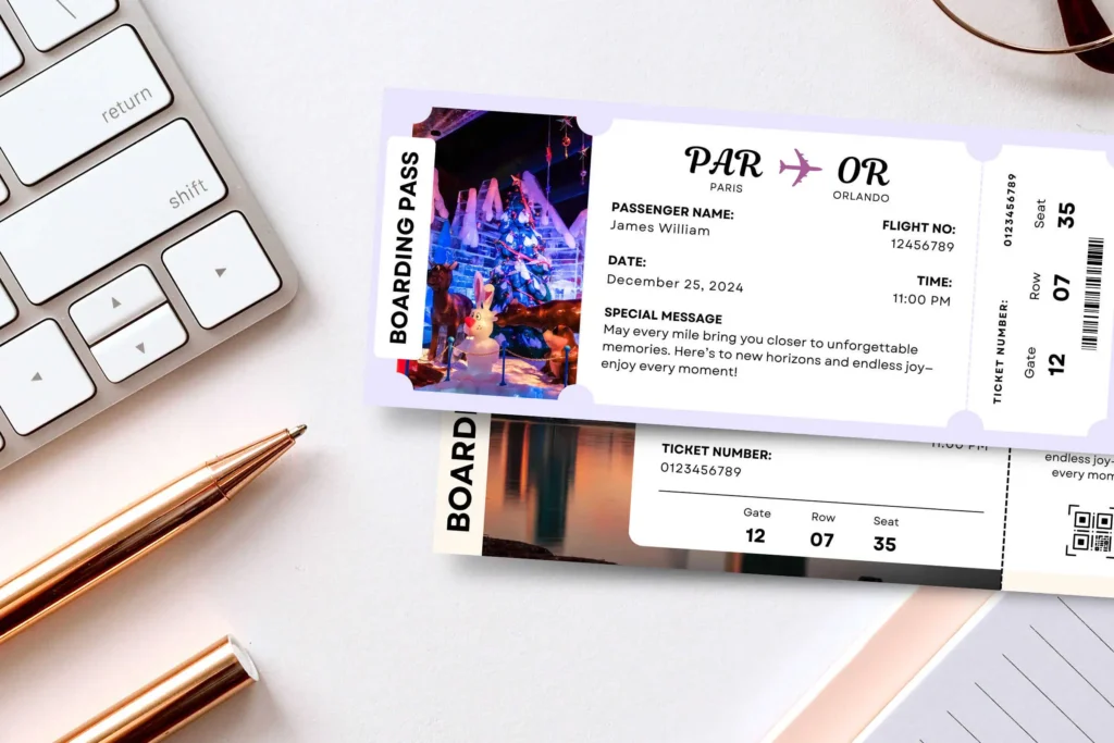 Orlando USA Surprise Ticket Canva Template