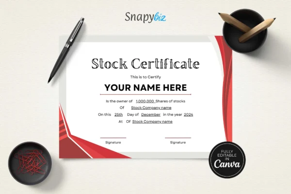 Printable Blank Stock Certificate Template Ct 280 Feature Image 2 Blank stock certificate canva templates