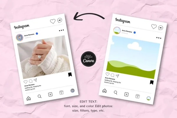 Instagram Frame Template 3 Instagram frame template editable canva design for posts - image 7
