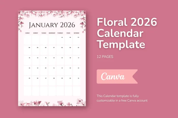 Flowers Calendar 2026 Feature Images 2 2026 flower calendar canva template pdf - image 2