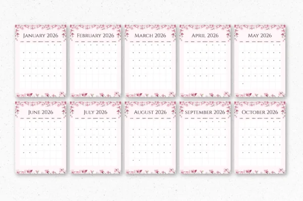Flowers Calendar 2026 Feature Images 6 2026 flower calendar canva template pdf - image 6
