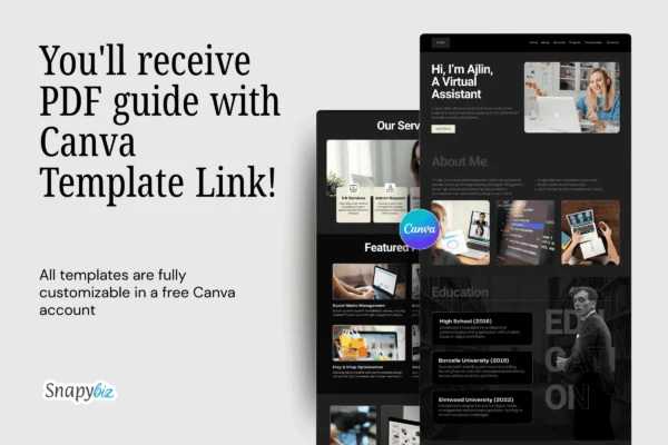 Virtual Assistant Portfolio Website Template Feature Images 4 Virtual assistant portfolio website canva editable template - image 4