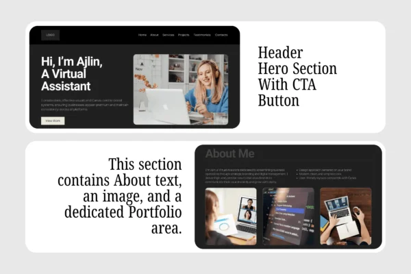 Virtual Assistant Portfolio Website Template Feature Images 5 Virtual assistant portfolio website canva editable template - image 5