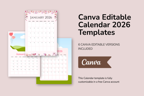 Canva Editable Calendar 2026 Templates Feature Image 2 2026 canva photo calendar editable template - image 2