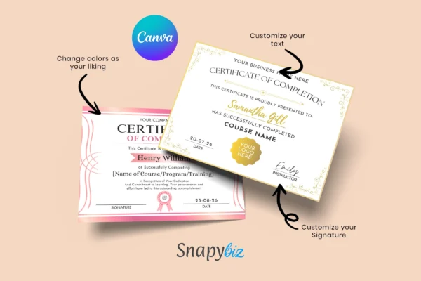 Certificate Of Completion Template Feature Image 1 Canva certificate of completion template - image 2