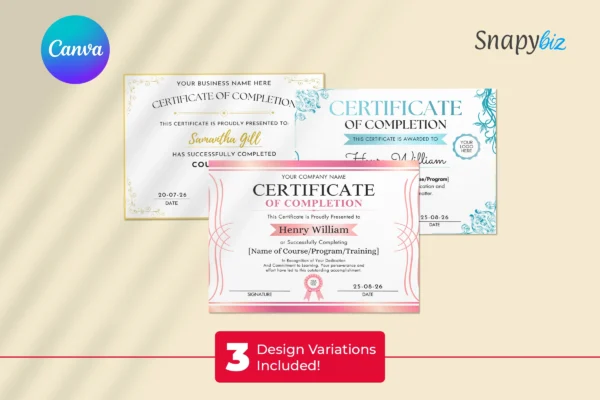 Certificate Of Completion Template Feature Image 4 Canva certificate of completion template - image 3