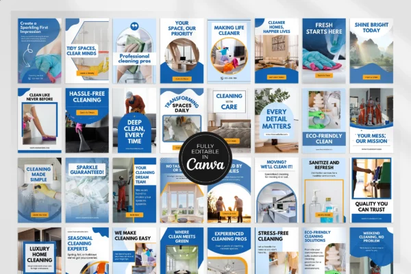 Cleaning business social media canva template bundle - image 10