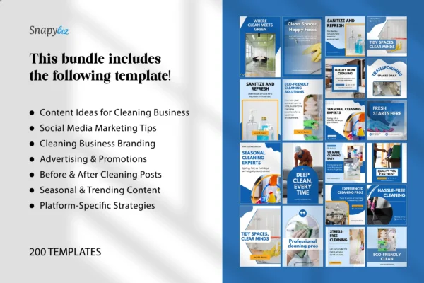 Cleaning business social media canva template bundle - image 4