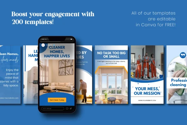 Cleaning business social media canva template bundle - image 6