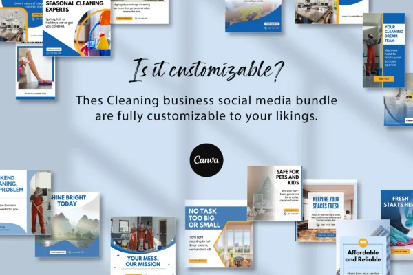 Cleaning business social media canva template bundle - image 8