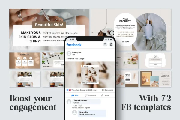 Esthetician Facebook Templates Feature Images 3 Canva wedding website editable template - image 3