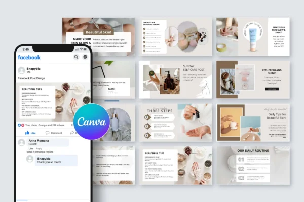 Esthetician Facebook Templates Feature Images 7 Canva wedding website editable template - image 7